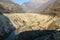 The empty basin of Verzasca dam on Switzerland