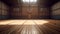 Empty Basketball Court: A photorealistic depiction of a gleaming wood court, waiting for the game
