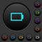 Empty battery without load units dark push buttons with color icons