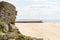 The empty Beach of Barneville Carteret, Normandy, France