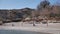 Empty Beach of Casino Hotel Resort in Laughlin, Nevada USA. Colorado River