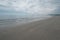 Empty beach on an overcast day.