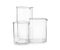 Empty beakers for laboratory analysis on background