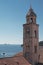 Empty bell tower of Dubrovnik Old town during corona virus