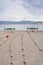 Empty bench on the beach