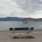 Empty bench on the beach