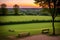 Empty bench on land at sunset Mensfelder Kopf- Hesse- Germany made with Generative AI