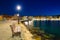 Empty bench in the old Venetian port of Chania, Crete. Greece