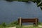 Empty bench viewing pond, buffumville pond, charlton, ma