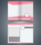 Empty bifold brochure template design with pink co