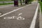 Empty bike path along the roadway