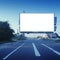 Empty billboard frames on highway road, perfect for advertising mockup