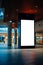 An empty billboard in the hall of the shopping center, vertical orientation, generative ai