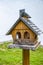 Empty Birdhouse Handcrafted from Wood Outdoors at the garden