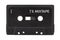 Empty black blank audio cassette own personal mixtape, personalized media playlist, music dj mix tape concept, object isolated