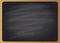 Empty black chalk board with wooden frame