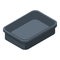 Empty black container icon, isometric style