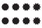 Empty black seal ribbon simple icon set with copy space.