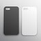 Empty black and white smartphone cases set