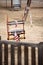 Empty blocked children playground with caution tape in residential area of Spain