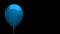 Empty Blue Balloon With Light Reflections - Isolated On Black Background