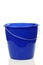 Empty blue plastic household bucket