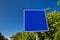 Empty blue road sign