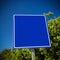 Empty blue road sign