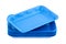 Empty blue styrofoam trays