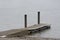 Empty boat dock on river