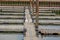 Empty boat dock slips outside of Portland, Maine, Cumberland County