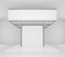 Empty booth mockup with white wall and white floor. 3d rendering