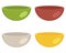 Empty bowls of different colors collection. Perfect for stickers, poster, menu and print. Isolated vector illustration for decor