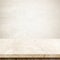Empty brown cement table over brown wall background, banner, tab