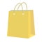 Empty brown paper shopping bag with handles. Online store e-commerce internet order of groceries merchandise concept