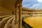 empty bullring with the detail of its columns ronda,malaga,spain 11-30-2023