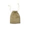 Empty burlap pouch on white background.