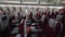 Empty cabin of Hainan Airlines aircraft. Economy class