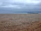 Empty calm beach on a rainy day