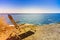 Empty camp chair on beach