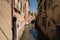 Empty canal in Venice, Italy