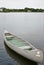 Empty canoe on a lake