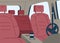Empty car inside view from windshield on seats, flat vector illustration.