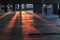 Empty car parking interior at evening