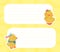 Empty Card Frame with Cute Yellow Duckling Chick Vector Template