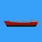 empty cargo ship side view 3d object