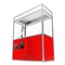 Empty Carnival Red Toy Claw Crane Arcade Machine. 3d Rendering