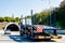 Empty carrier truck on the highway asphalt