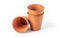 Empty ceramic brown flower pot