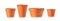 Empty ceramic brown flower pots isolated